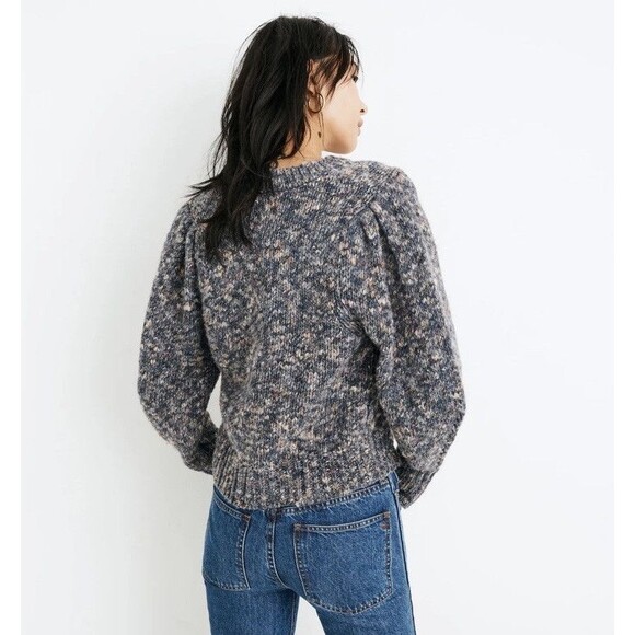 Madewell Balloon Sleeve Speckled Wool Blend Sweater XS - Picture 13 of 16